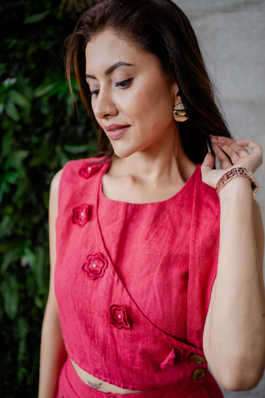 Floral Fanatic Crop Top for women in cotton fabric