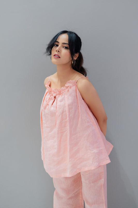 Pleated swing top for women in flowy silhouette