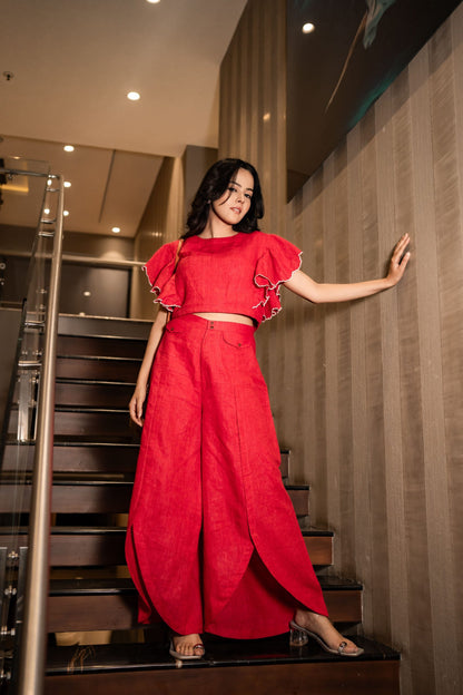 Fanatic Linen Crop Top