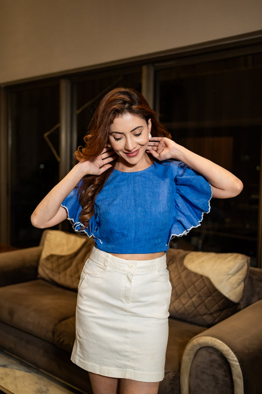 Fanatic Linen Crop Top