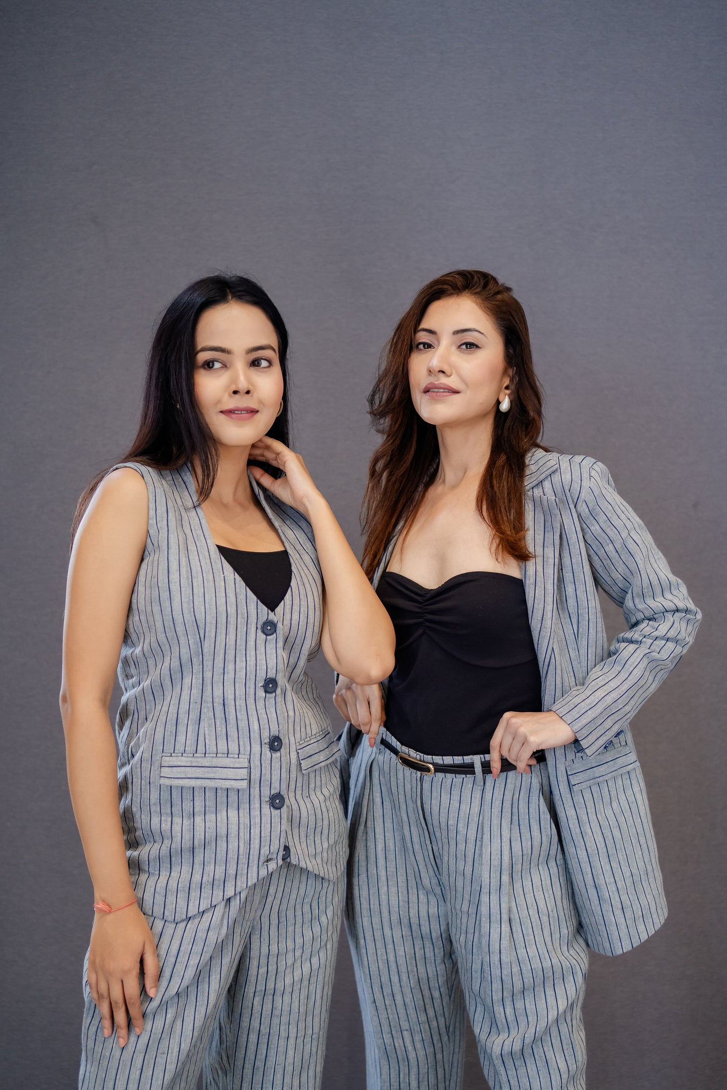 Linen pinstripe Tailored Set