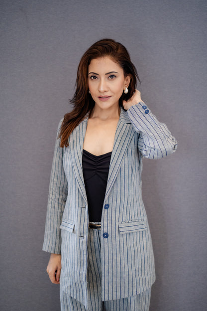 Linen pinstripe Tailored Set