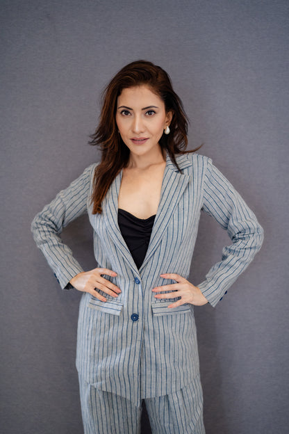 Linen pinstripe Tailored Set