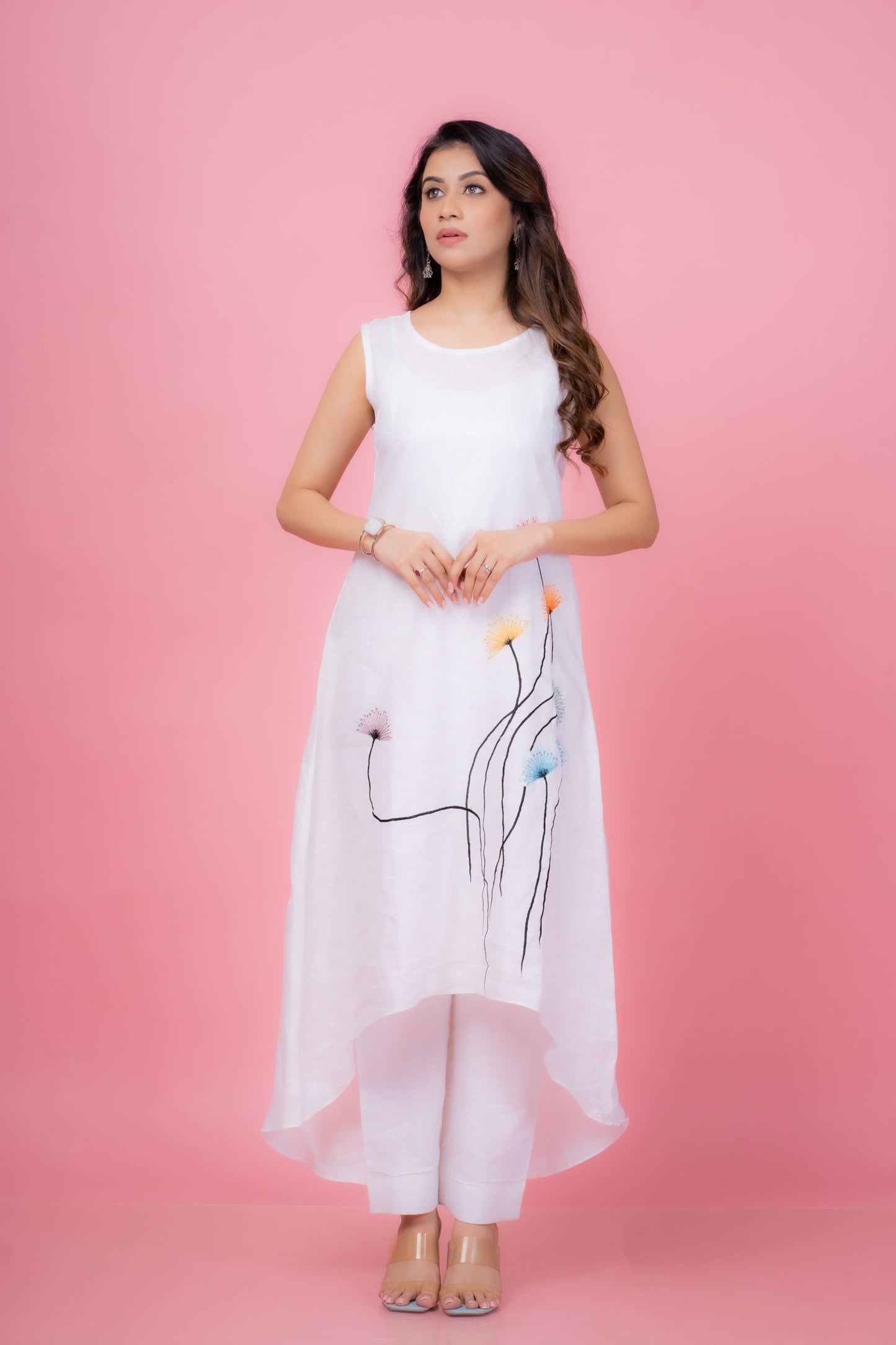 Flare and Bloom Statement Dress Top with Pant