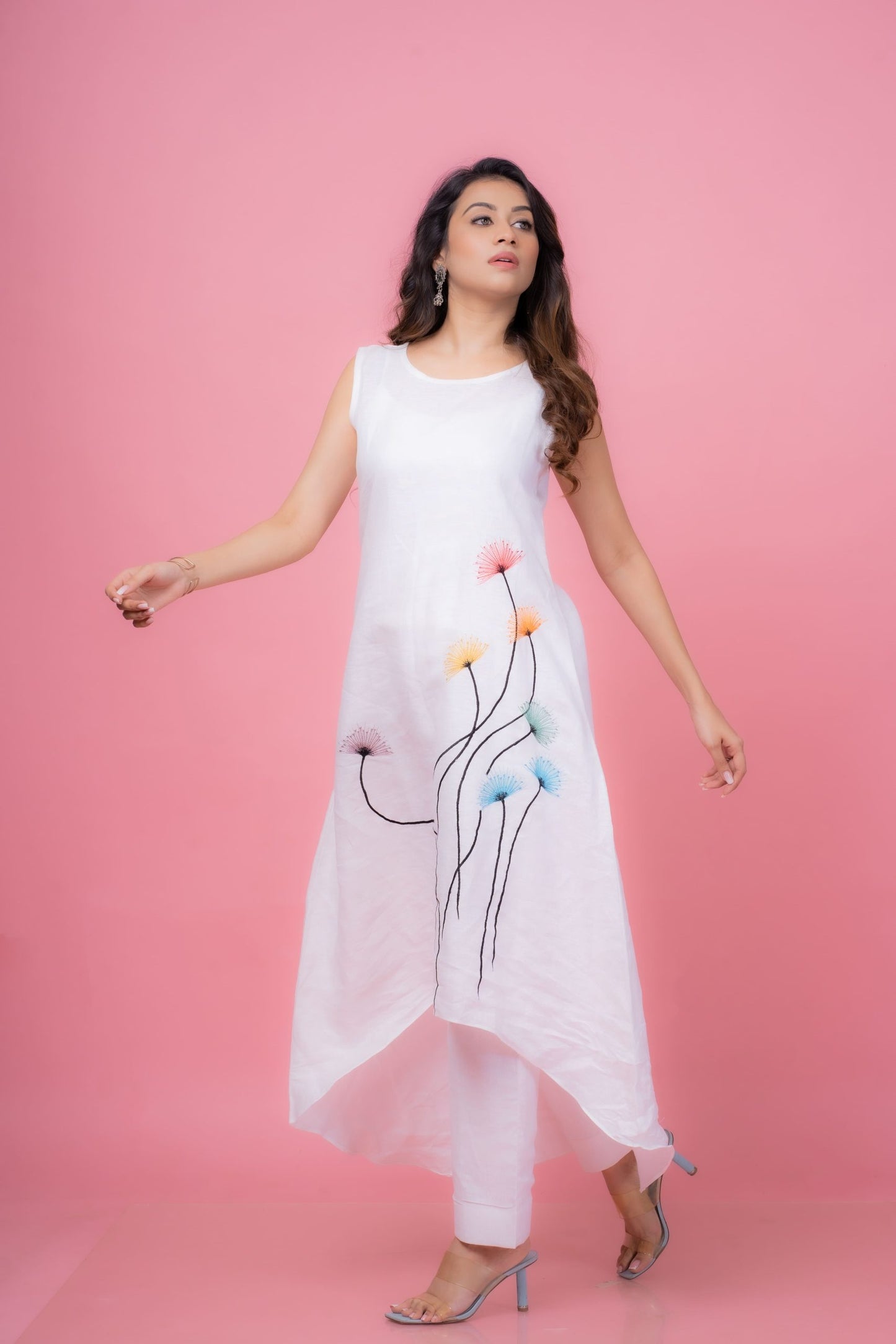 Flare and Bloom Statement Dress Top with Pant