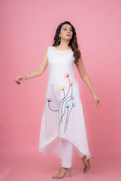 Flare and Bloom Statement Dress Top with Pant