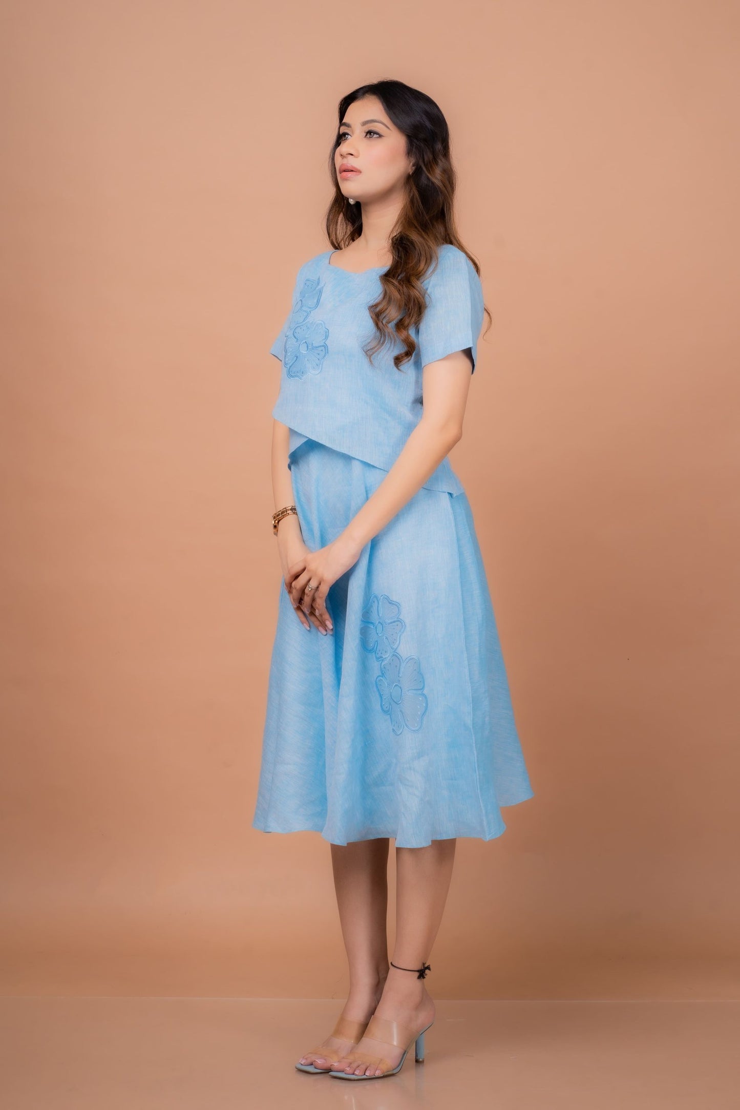 Women’s knee-length floral dress top – everyday wear