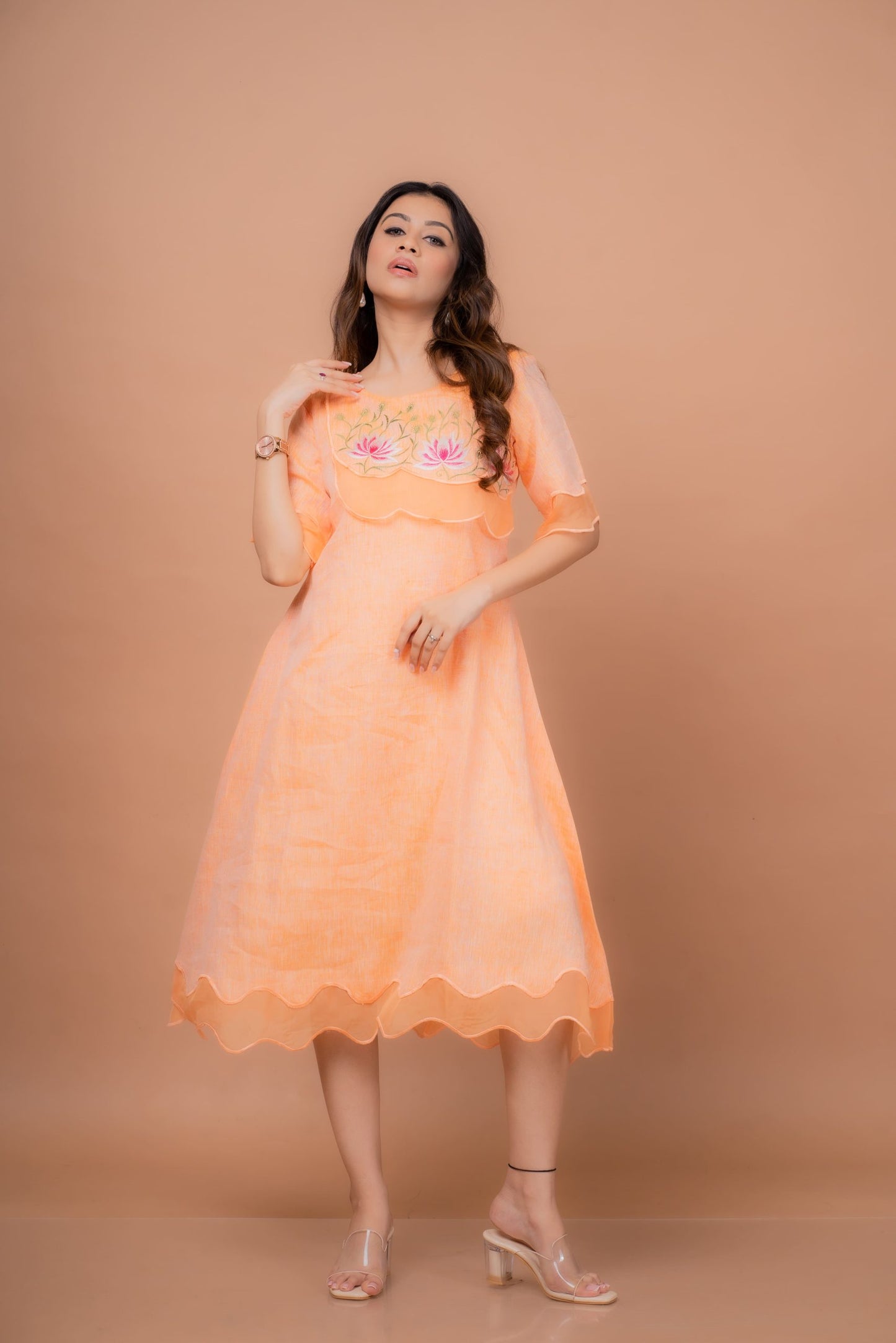 Airy Scalloped Dress