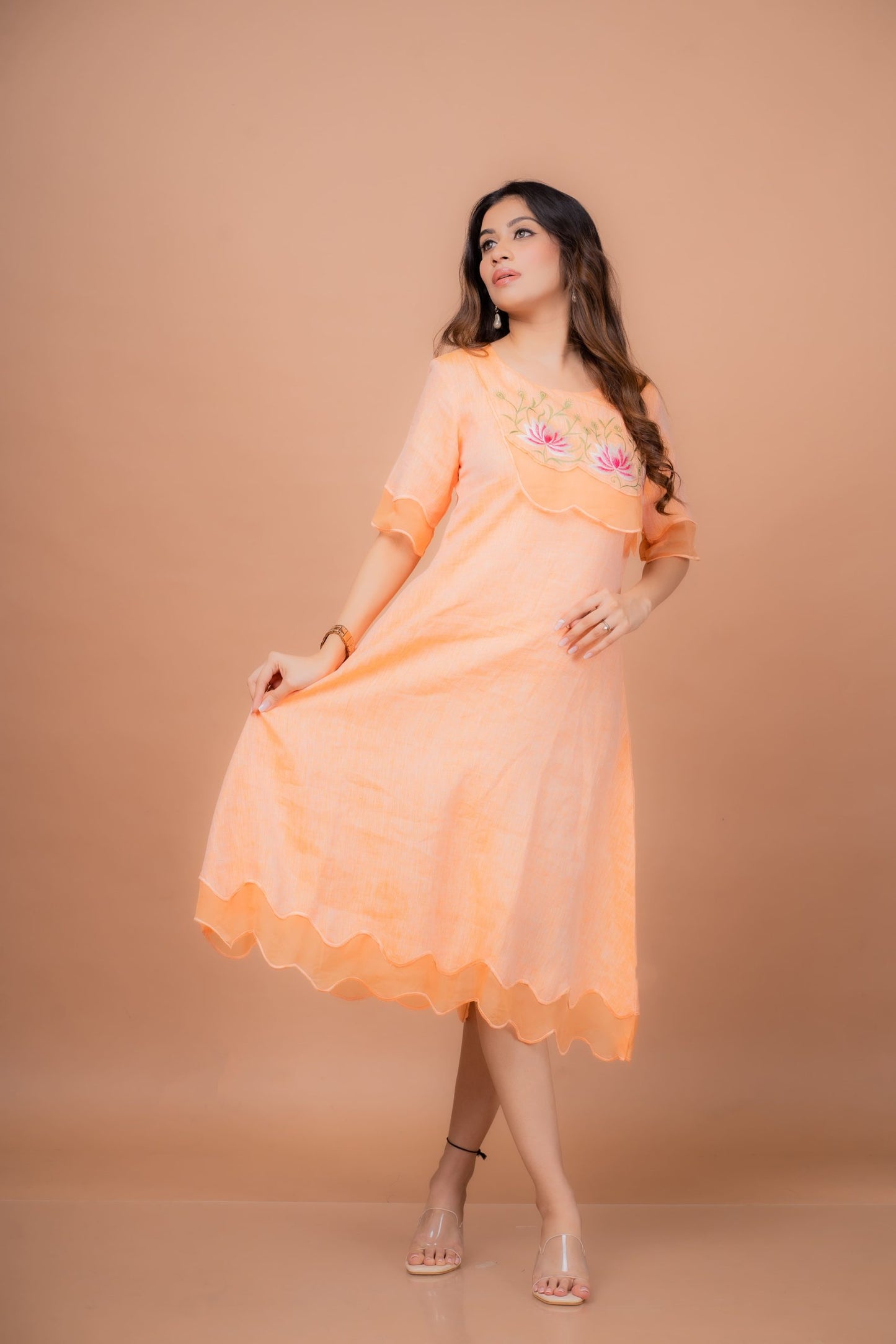 Airy Scalloped Dress