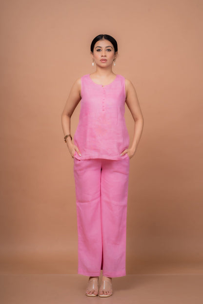 Loop Button Embroidered Co-ord Set for Women – Modern Western Outfit