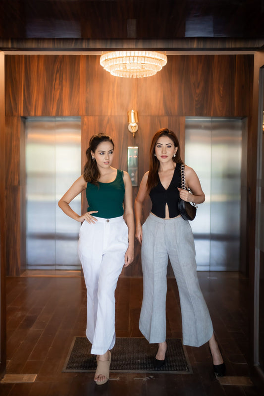 Slit Linen Trousers