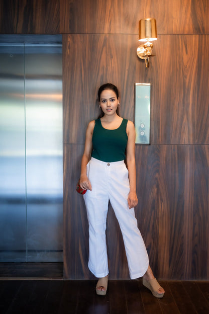 Slit Linen Trousers