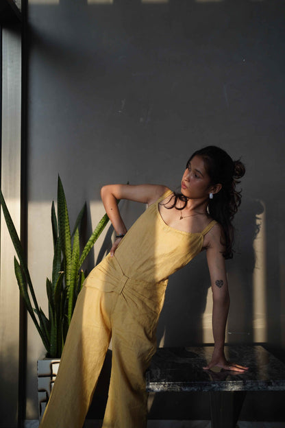 Signature bow jumpsuit for women