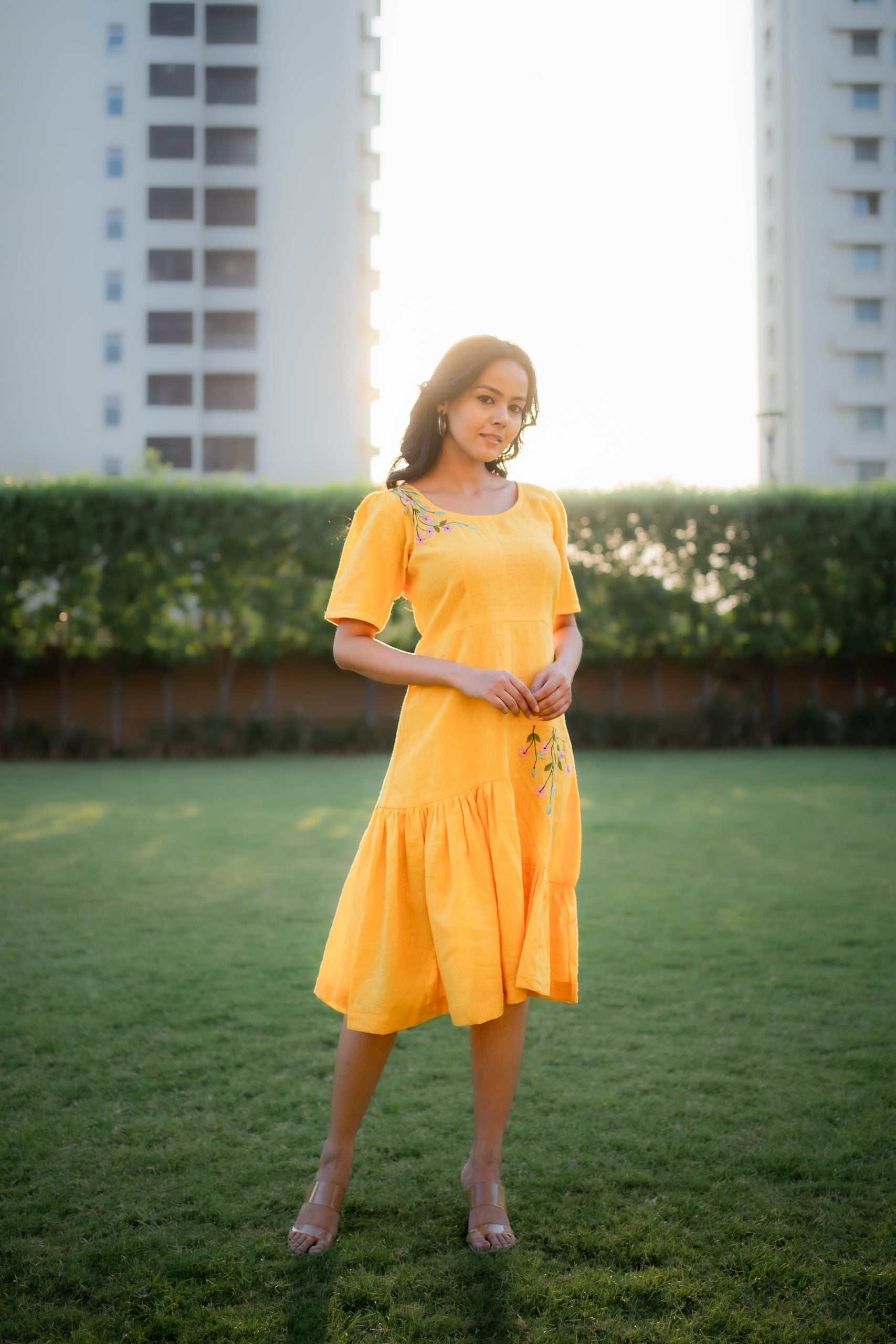 Floral one-piece for women in mini dress