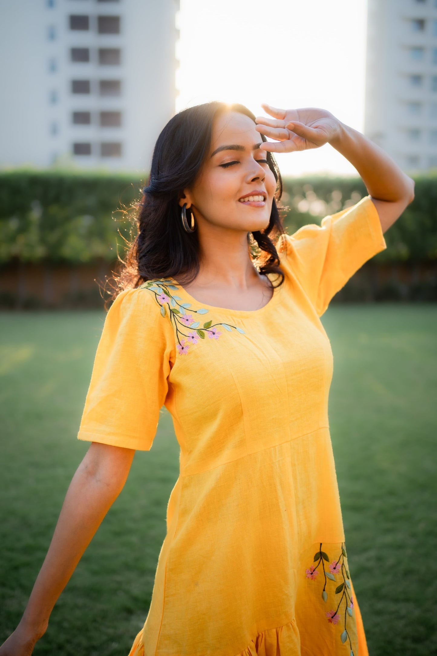 Floral one-piece for women in mini dress