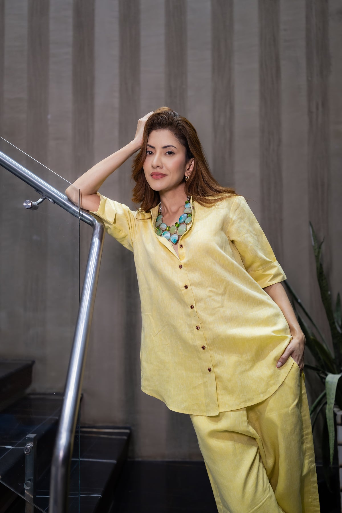 Mandarin Linen Co-Ord Set