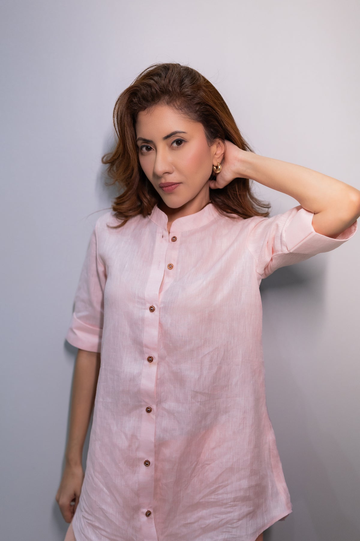 Mandarin Linen Shirt
