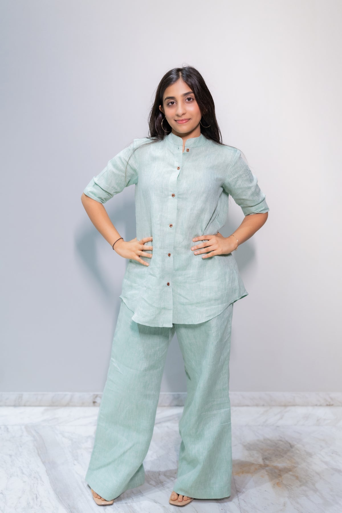 Mandarin Linen Co-Ord Set