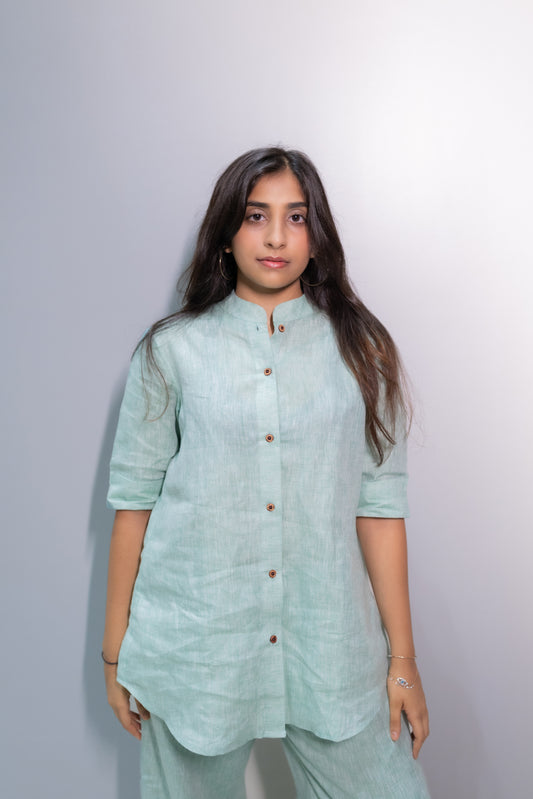 Mandarin Linen Shirt