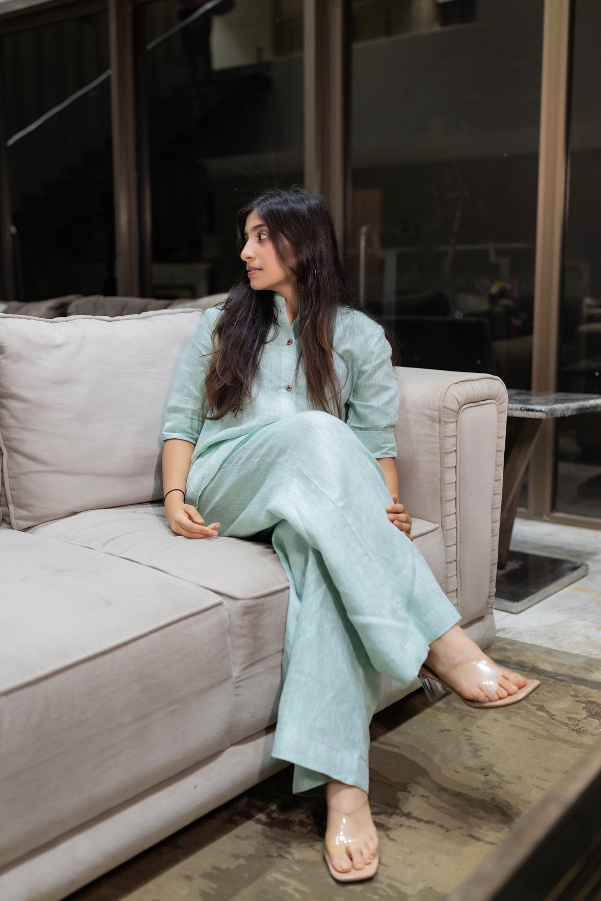 Mandarin Linen Co-Ord Set