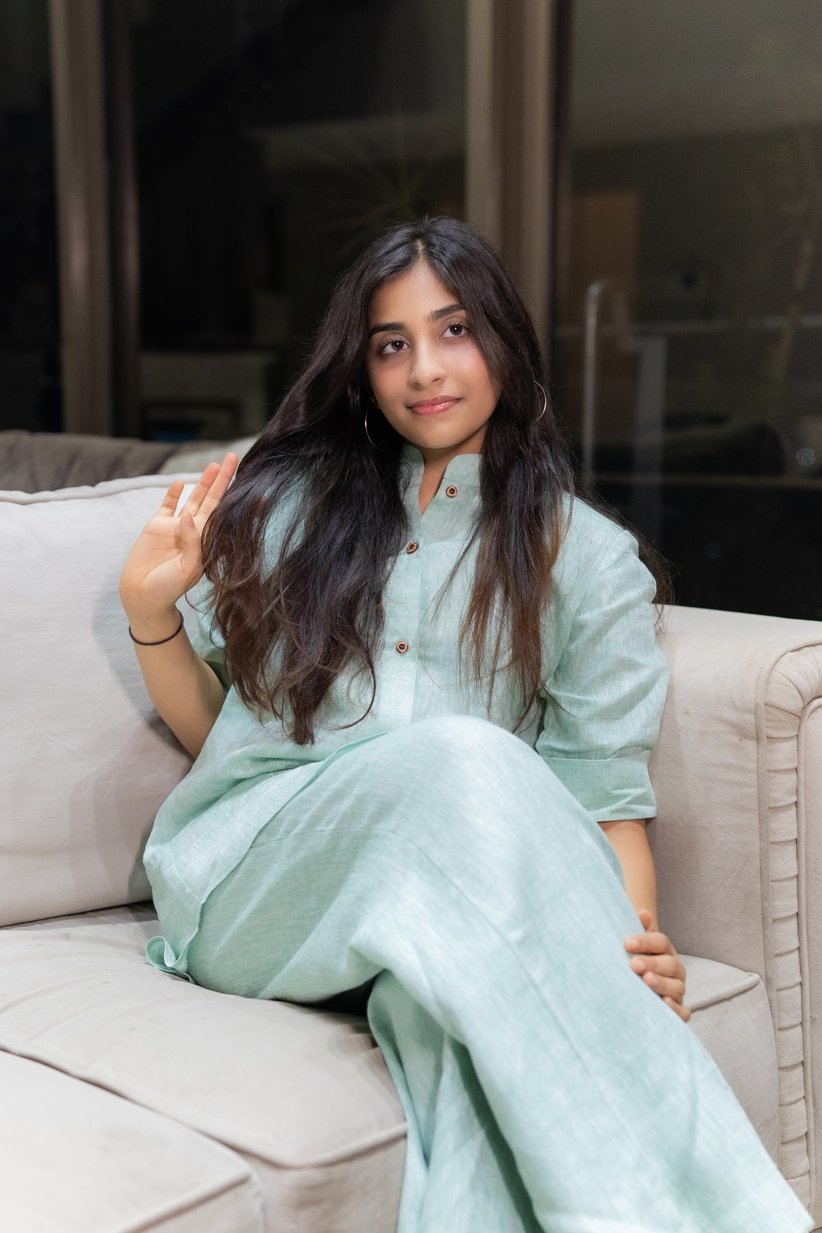 Mandarin Linen Co-Ord Set