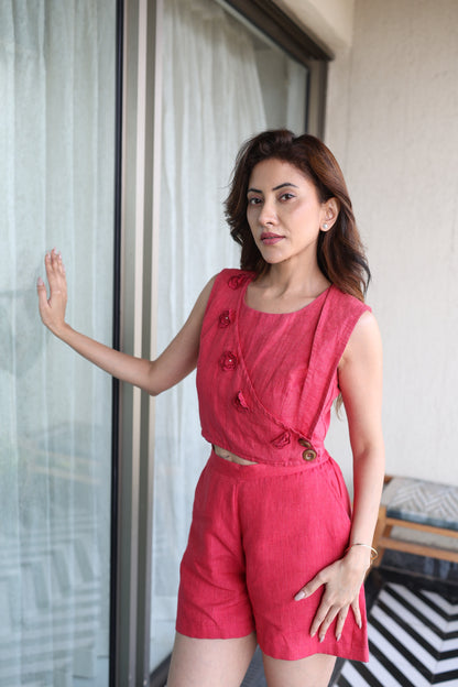 Red Floral Fanatic Crop Top