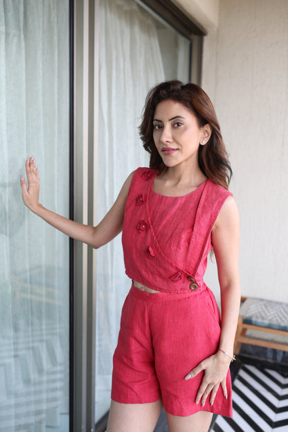 Red Floral Fanatic Crop Top