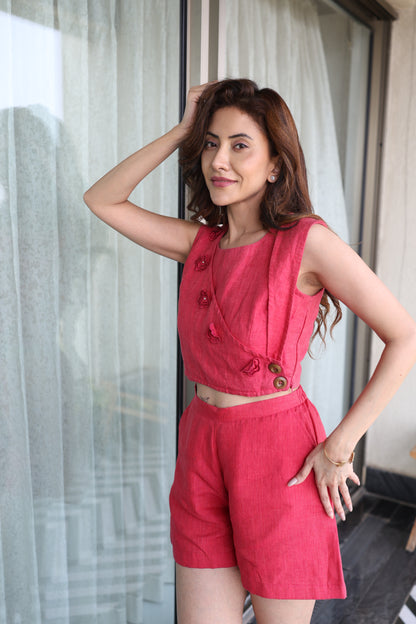 Red Floral Fanatic Crop Top