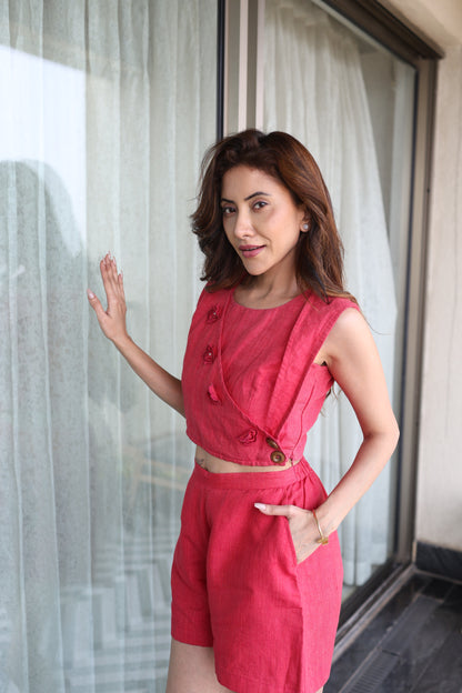 Red Floral Fanatic Crop Top