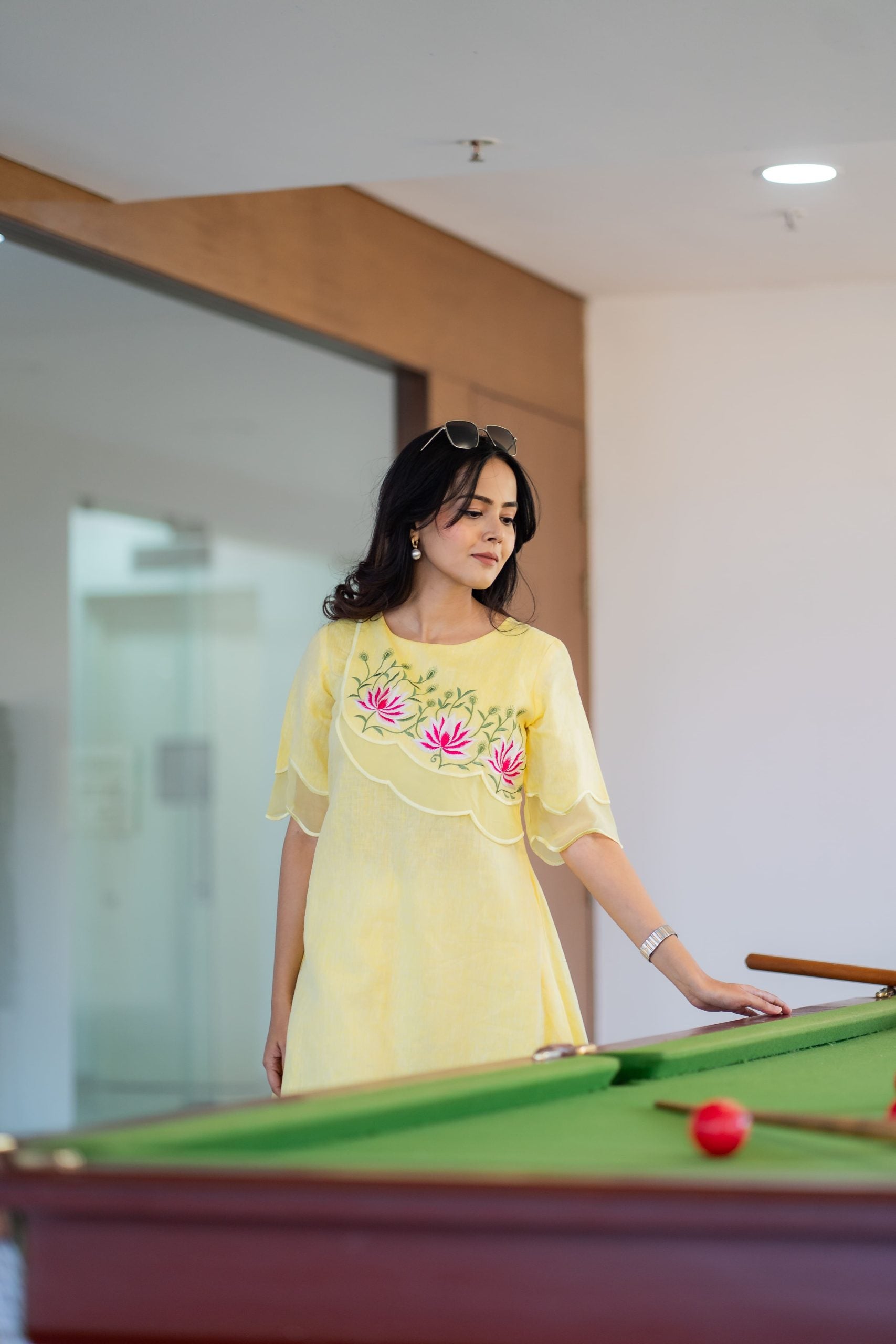 airy scalloped dress with scalloped design