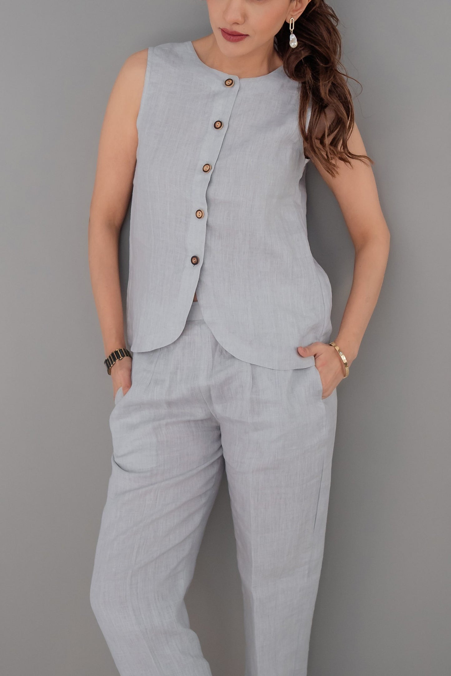Signature Linen Co-ord Set for Ladies – Two-Piece Linen Outfit 
