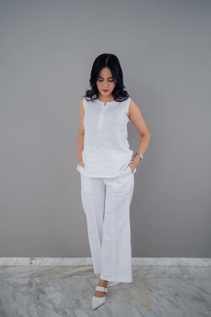 Loop Button Embroidered Co-ord Set for Women – Modern Western Outfit