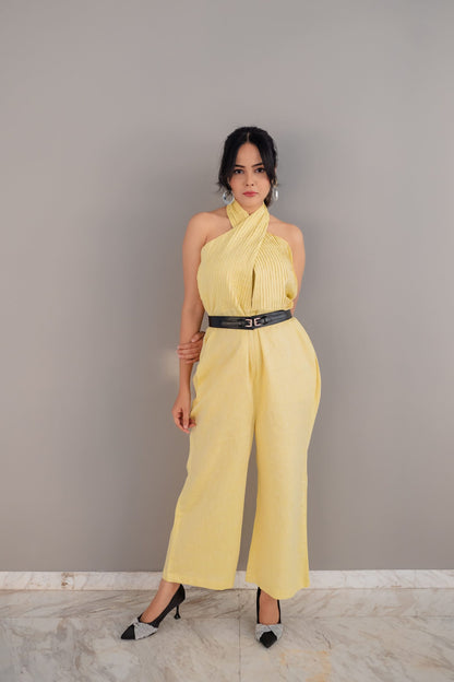 Halter neck wide leg Jumpsuit