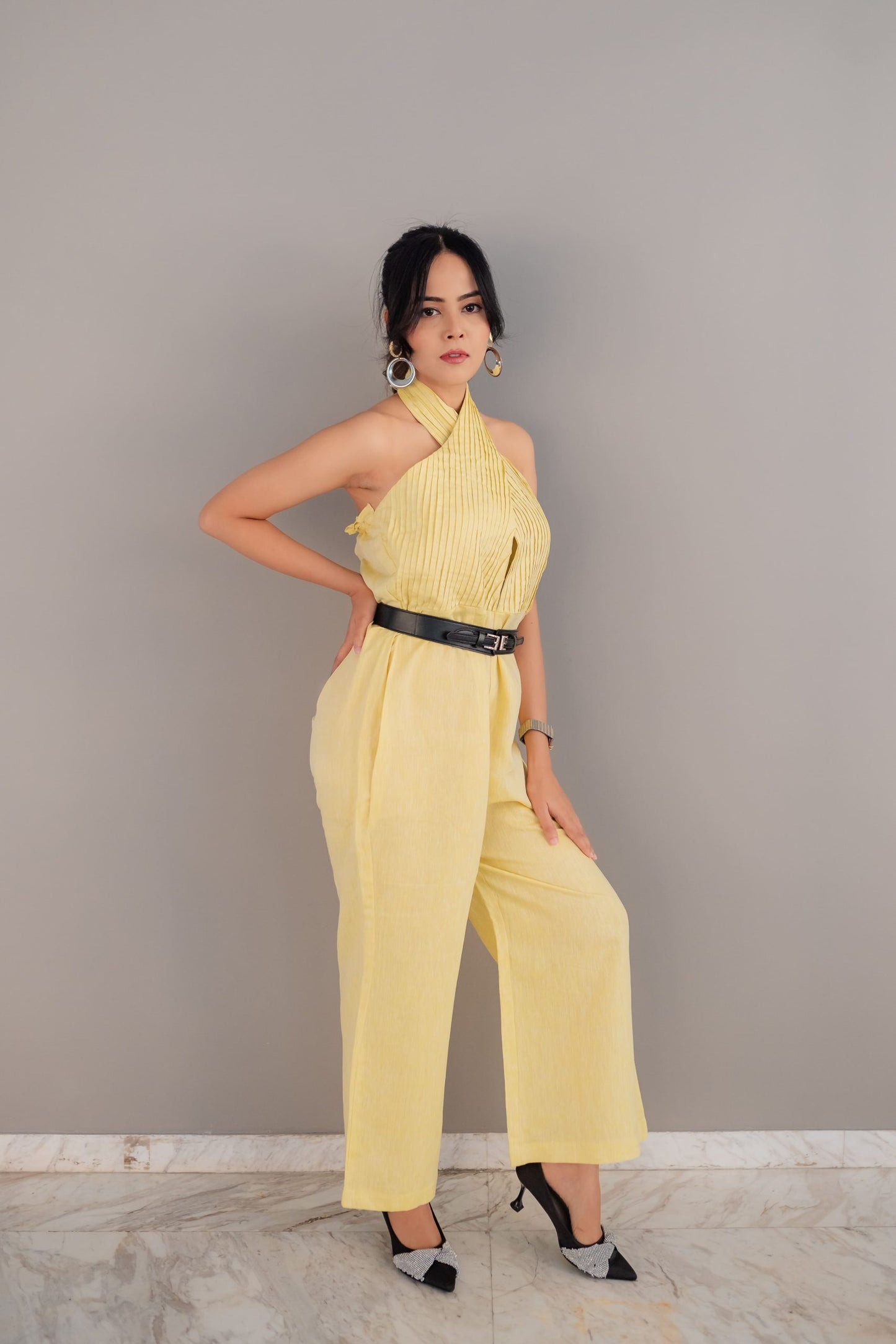 Halter neck wide leg Jumpsuit