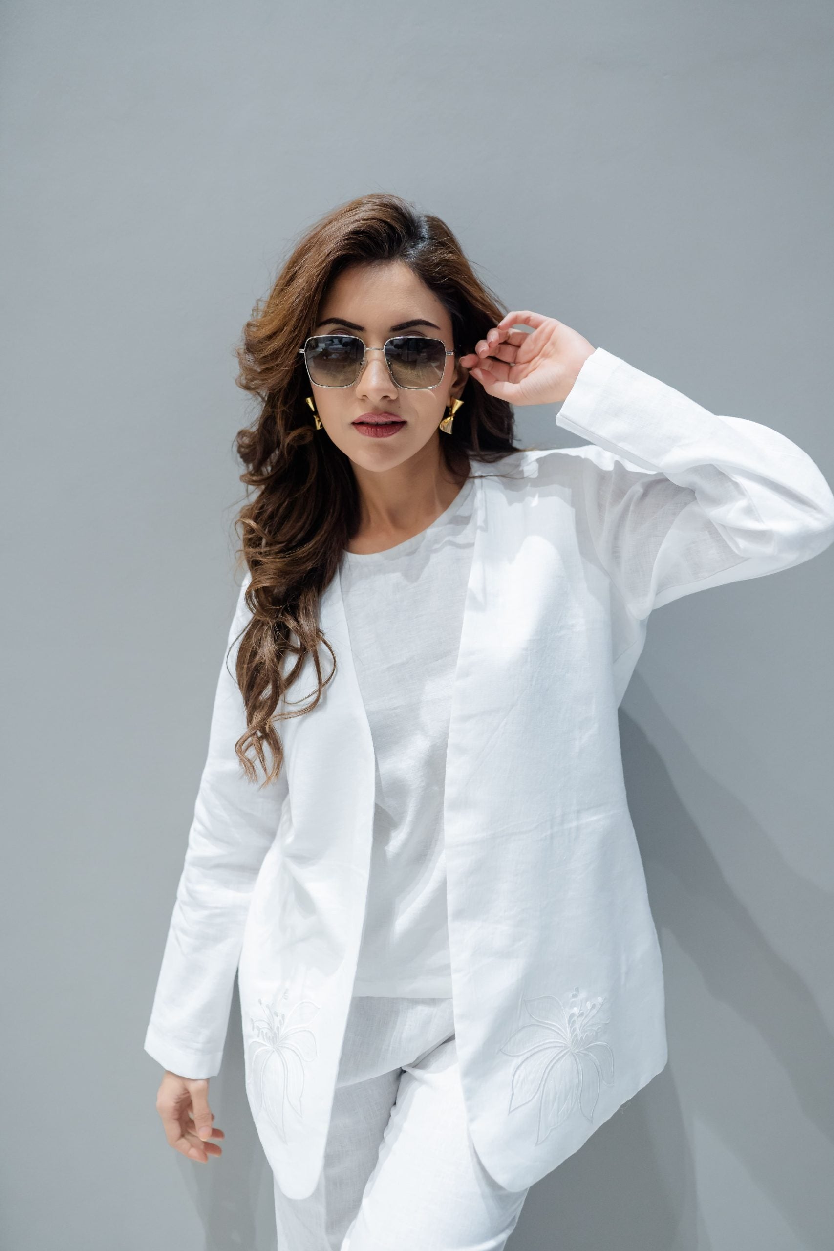  premium linen white blazer for women